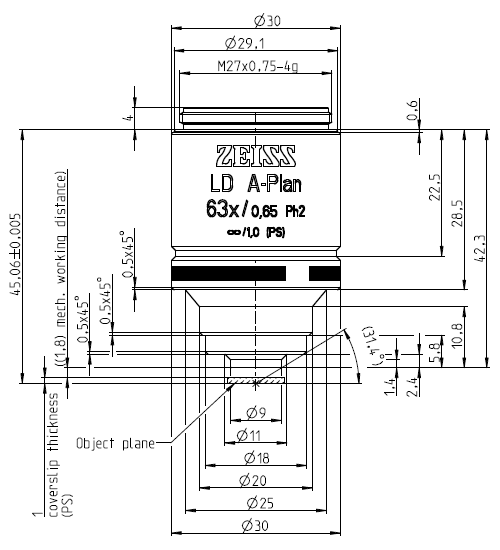 LD A-Plan 20x/0.35 Ph2 M27蔡司物鏡