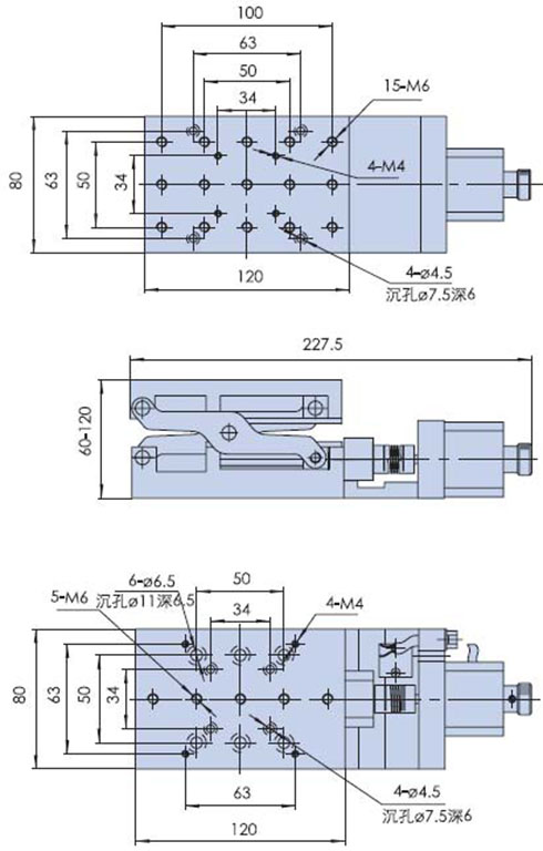 精密型電動平移臺XYZ組合臺Z軸升降XY平臺 PT-XY50 PT-GD401