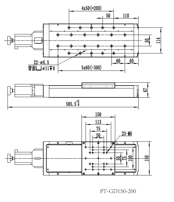 PT-GD150 高精度電動(dòng)平移臺(tái) 電動(dòng)滑臺(tái) 電動(dòng)移動(dòng)臺(tái) 平移臺(tái) 一維臺(tái)
