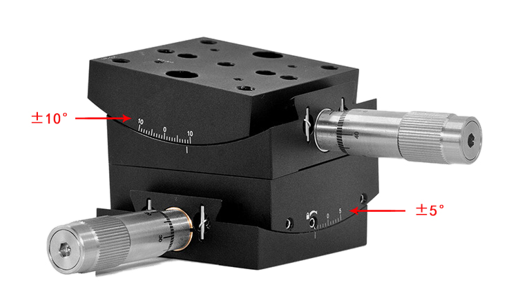 手動角度位移臺傾斜測角旋轉(zhuǎn)臺弧擺臺 PT-SD82
