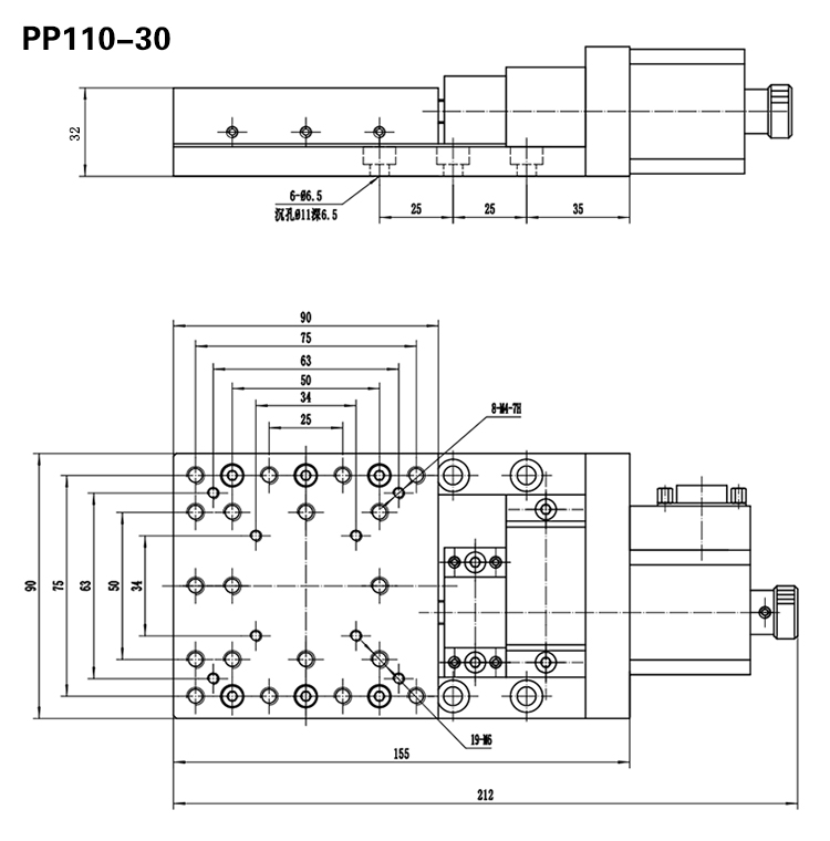 PP110-30電控平移臺精密電動位移臺光學(xué)實(shí)驗(yàn)交叉滾柱導(dǎo)軌模組