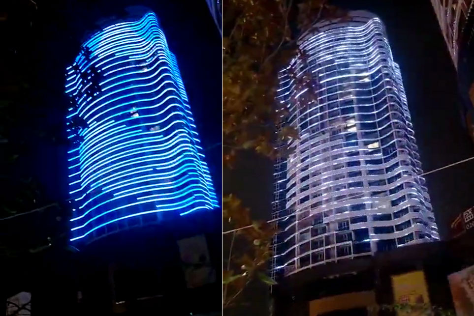 樓體亮化對比圖