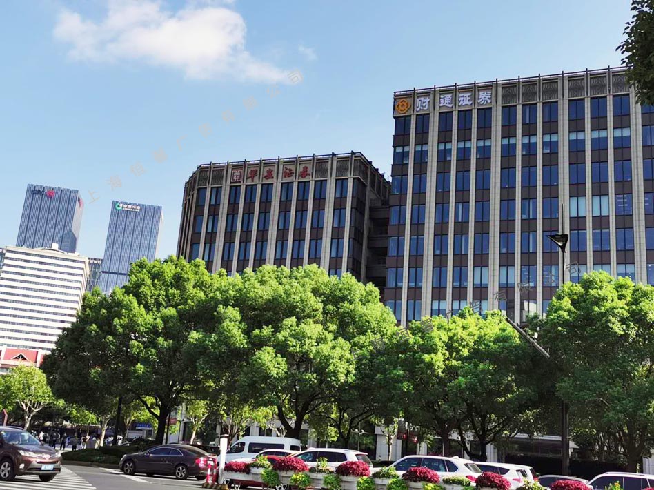 財(cái)通證券墻面發(fā)光字白天效果